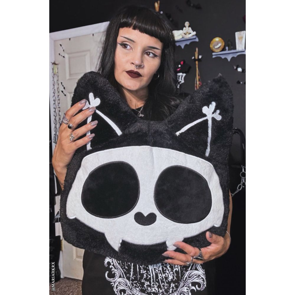 Vampire Freaks - Skelekitty Throw Kussen - Zwart/Wit